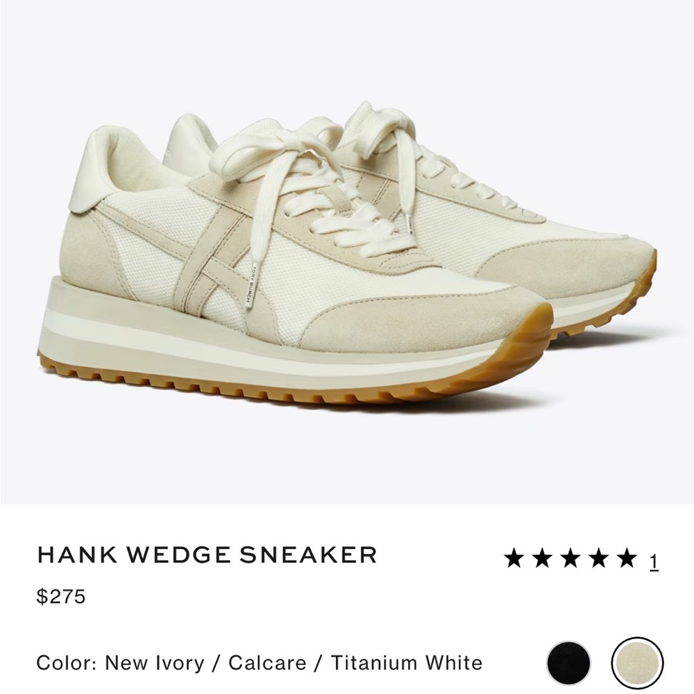 Hank Wedge Sneakers Tory Burch NWT, Box and Bag